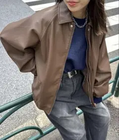 【CIAOPANIC】 ヴィンテージオーバーサイズフェイクレザージャケット