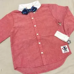 【新品】ミッキー 蝶ネクタイ付シャツ 110cm