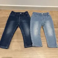 デニムパンツ 2点セット (ダークブルー・ライトブルー)