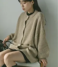 VANNIE U ミックスオーバーニットカーディガン