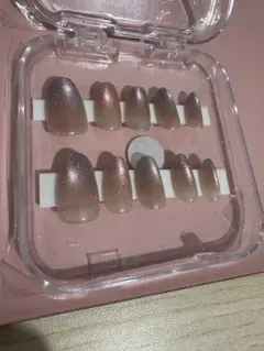 【ネイルテープ付き】　グラデーションピンクネイルチップ 10個セット