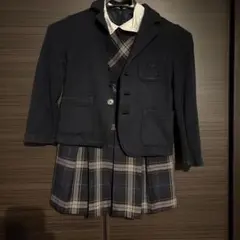 ネイビー ブレザー チェックスカート セット