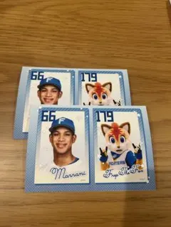 北海道日本ハムファイターズ　ファイターズ選手チェキ風カード　万波中正・フレップ