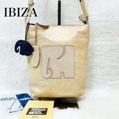 IBIZA イビサ ハンドバッグ ゾウ チャーム付き 希少良品 レザー グレー 