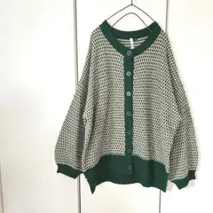 小麦さま★＊未使用＊ジャガード クルーネックカーディガン しまむら 4L