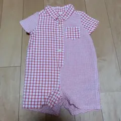 babyGAPオレンジチェックロンパース