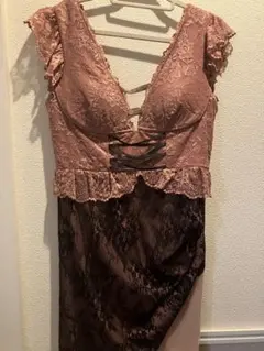 JEWELS jewels ピンクと黒のレースナイトドレス