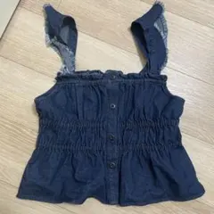 デニム ビスチェ フリルショルダーのサムネイル