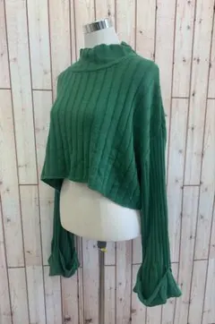 ⭐︎NICE CLAUP⭐︎ショート丈⭐︎ハイネックカットソーF【中古】c7