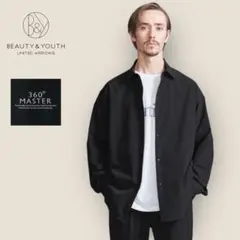 極美品 BEAUTY & YOUTH 360°MASTER スナップ シャツ 黒のサムネイル