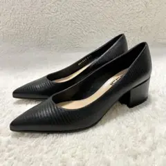 美品 SERGIO ROSSI セルジオロッシ ポインテッドトゥ 型押しパンプス