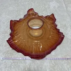 ガラスランプシェード 赤い電気傘　昭和レトロ　美品
