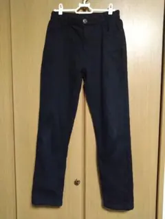 裏フリース　ストレートパンツ　ブラック　訳あり