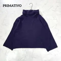 PRIMATIVO ニット タートル 紫 アンゴラ混 カシミヤ混 上品 ゆったり