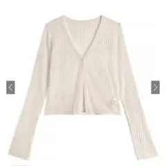 GRL シアーリブニットショート丈カーディガン[sd071]