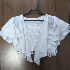 フリル付きグレーカーディガン