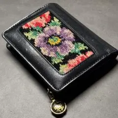Feiler 2つ折り財布 レトロ 花柄刺繍