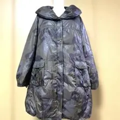 カモフラージュ バルーンダウンジャケット フード付き