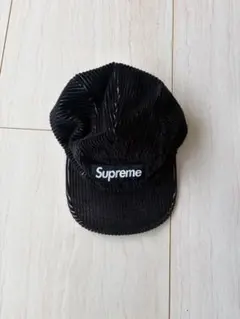 Supreme コーデュロイ ブラックキャンプキャップ