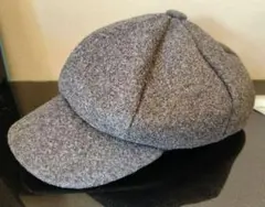 【新品】キャスケット グレー 帽子 ウール調 サイズ調整可