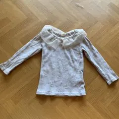cottoli フリル付き襟のグレー長袖トップス