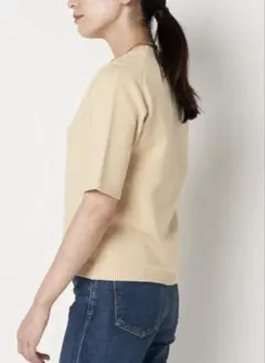 7月31日まで　美品　エリオポール　ハーフスリーブニット ベージュのサムネイル