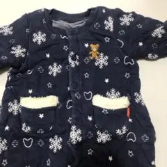 MIKIHOUSE ネイビー 雪の結晶ロンパース　70
