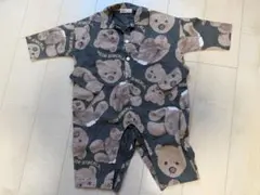 クマ柄ロンパース 90サイズ ダークグレー