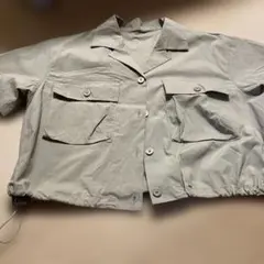 半袖ミリタリージャケット カーキ ショート丈