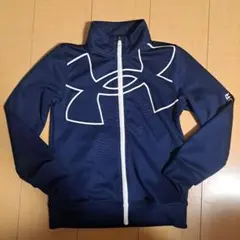 UNDER ARMOUR　120　男の子　紺色　キッズ　ジャージ　パーカー