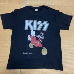 KISS ✖️ミッキーマウス Tシャツ Lサイズ ブラック