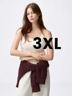 【新品】GUブラフィールクロップドフェザーキャミソール 3XL 大きいサイズ