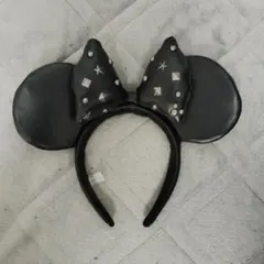 ミッキー耳カチューシャ 黒 星付き