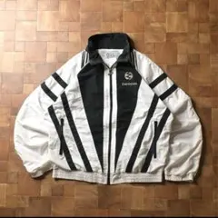 90s 台湾製　IXSPA　ナイロンジャケット　刺繍ロゴ　モノトーン