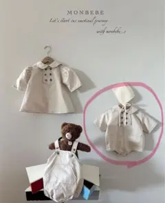 monbebe デニム　セーラー　ロンパース