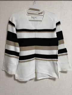 GLOBAL WORK ストライプニット M