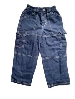 暖かいダークブルー カーゴパンツ 90