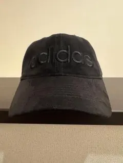 adidas ブラックキャップ スエード風