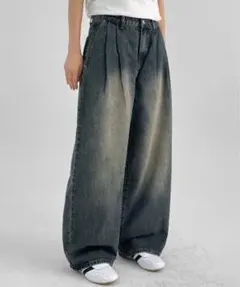 BLACKUP レイト2タックワイドデニムパンツ