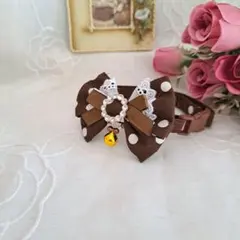 ブラウンドット、わんちゃん猫ちゃん用首輪