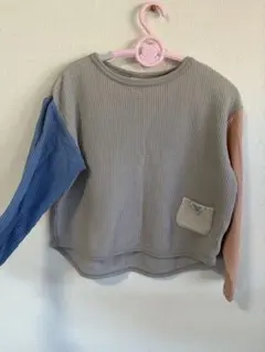 【BREEZE】クレイジーパターン ワッフル長袖カットソー　130