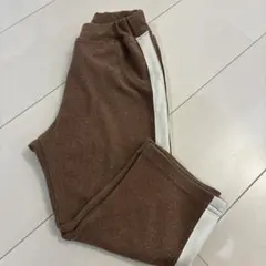 size 90 ブラウン フリースパンツ サイドストライプ
