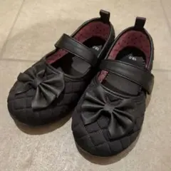 リボン付き ブラック フォーマルシューズ 19.0