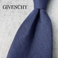 美品 GIVENCHY ジバンシー ソリッド ネクタイ ネイビー 紺