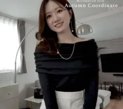 titivate ごきげんようsaori オフショルダーニット　チャコール　M