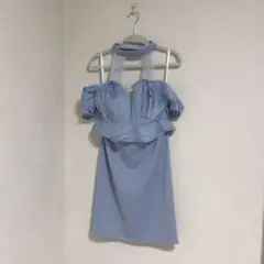 DAZZY フロントジップホルターネックミニドレス Sサイズ