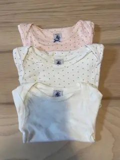 PETIT BATEAU 長袖ロンパース12m 3枚セット