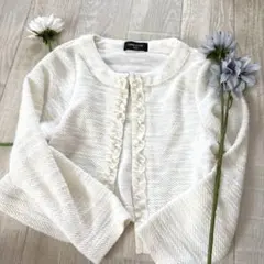 COMME CA ISM フリル付きカーディガン 120A