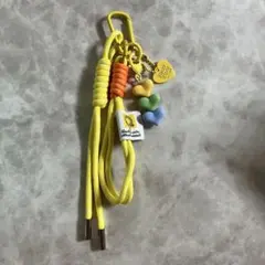 じゃらじゃらキーホルダー バッグチャーム 韓国 黄色 パラコード キーチャーム