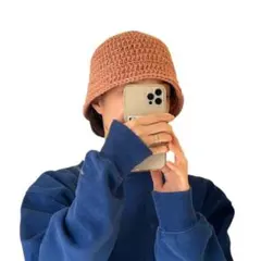 クラッシャーハット　クロシェハット　ビーニー　バケットハット　ハンドメイド